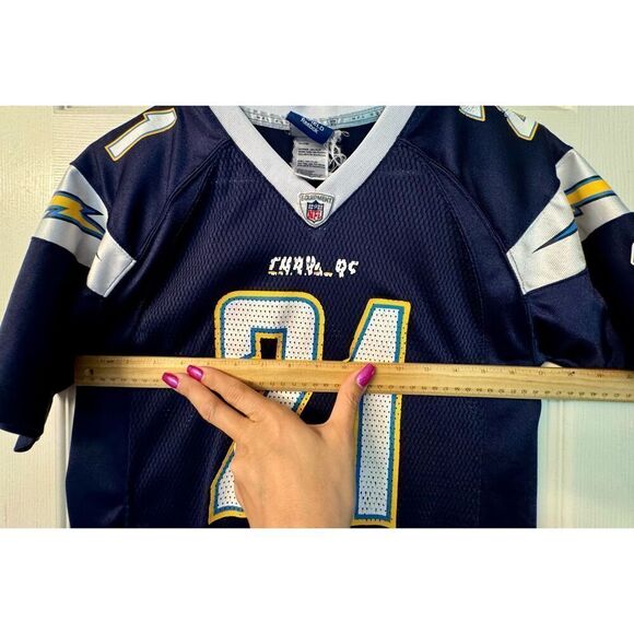 Youth Ladainian Tomlinson #21 San Diego Chargers Reebok Authentic NFL Jersey M - Picture 6 of 9